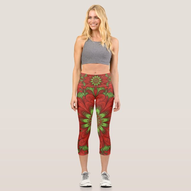 Leggings Capri Fleur de Noël (Recto)