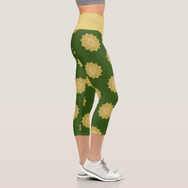 Leggings Capri Fleur De Vie - Indien Mandala 4 (Droite)