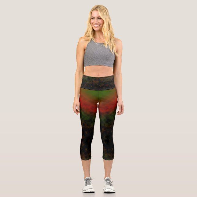 Leggings Capri Fleur d'émbre de forêt (Recto)