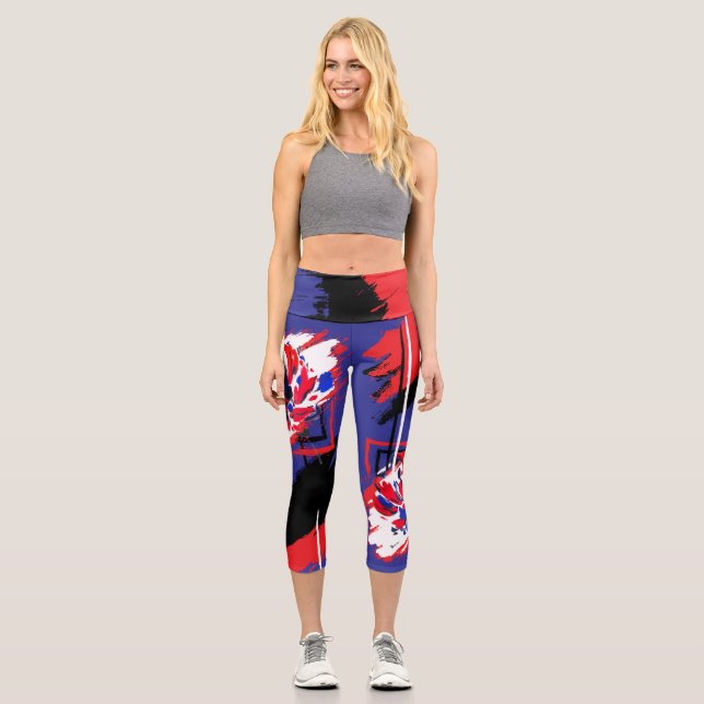 Leggings Capri Fleur éclatée variation (Recto)