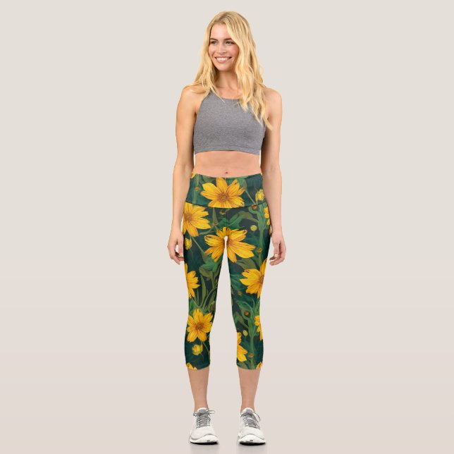 Leggings Capri Fleur haut de gamme  (Recto)