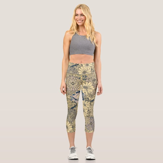 Leggings Capri Fleur haut de taille  (Recto)