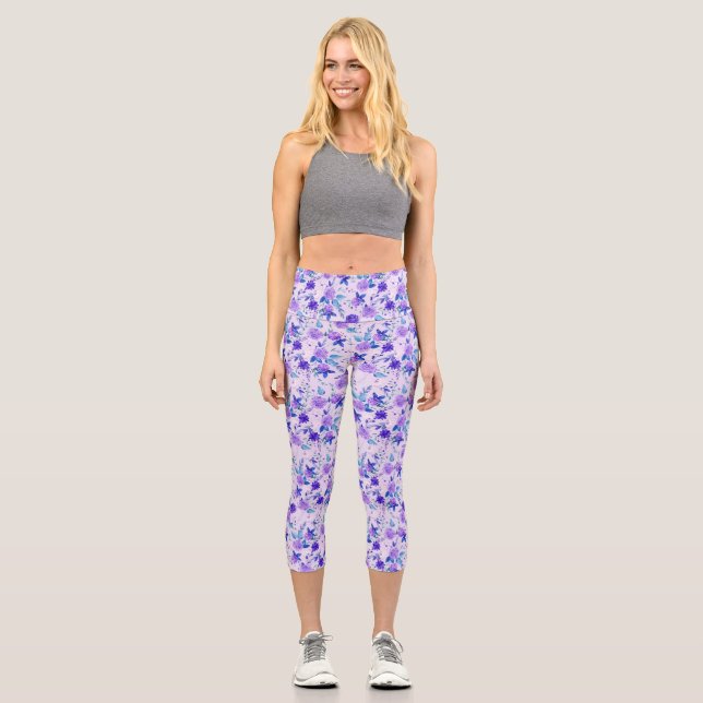 Leggings Capri Fleur haut de taille  (Recto)