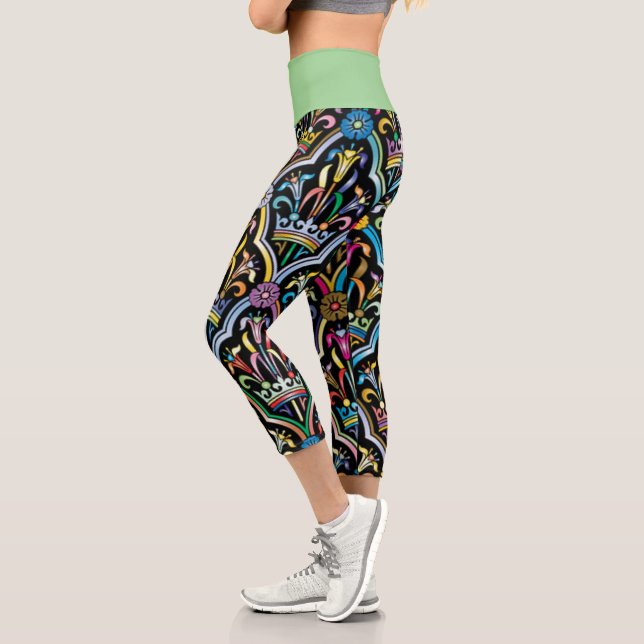 Leggings Capri Fleurs Art Et Vert (Gauche)