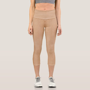 Leggings Capri Fleurs de bois brun clair