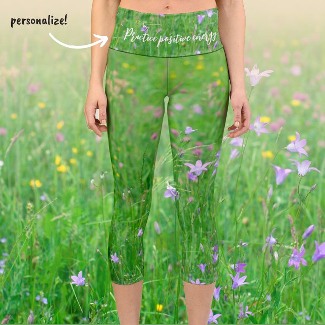Leggings Capri Fleurs de cloches sur un pré (Créateur téléchargé)
