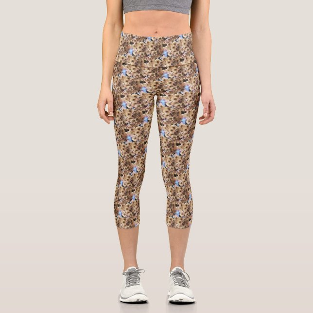 Leggings Capri Fleurs de printemps Art Motif nature (Recto)