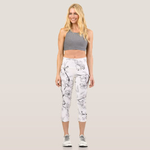 Leggings Capri Fleurs déplaisantes Motif 7