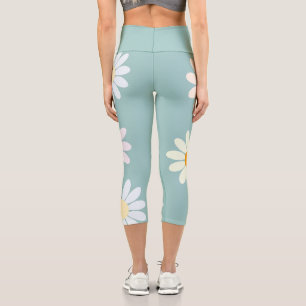 Leggings Capri Fleurs marguerites Motif floral Fille pastel arc-e