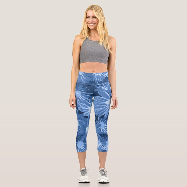 Leggings Capri Fleurs rouges et jaunes 3 (Recto)