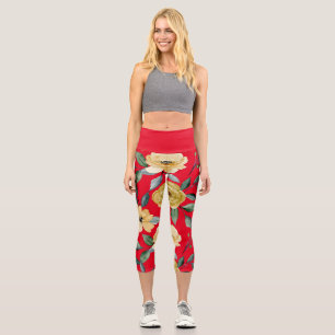 Leggings Capri Fleurs Vintage Aquarelle Cute