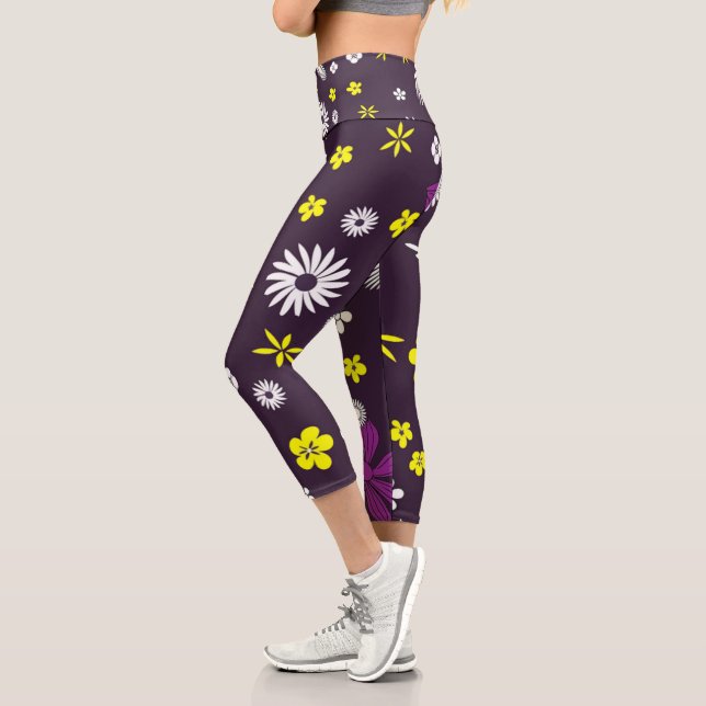 Leggings Capri Fleurs | Zazzle_Growshop. (Gauche)