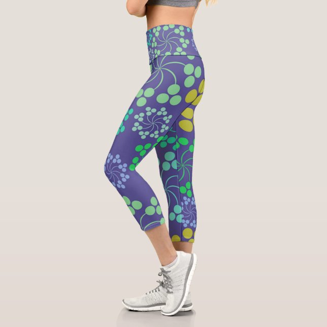 Leggings Capri Fleurs | Zazzle_Growshop. (Gauche)
