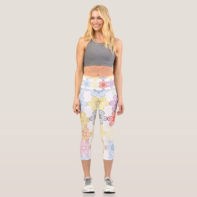 Leggings Capri Fleurs | Zazzle_Growshop. (Recto)