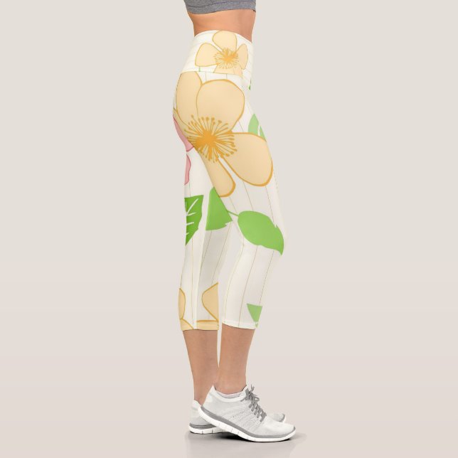Leggings Capri Fleurs | Zazzle_Growshop. (Droite)