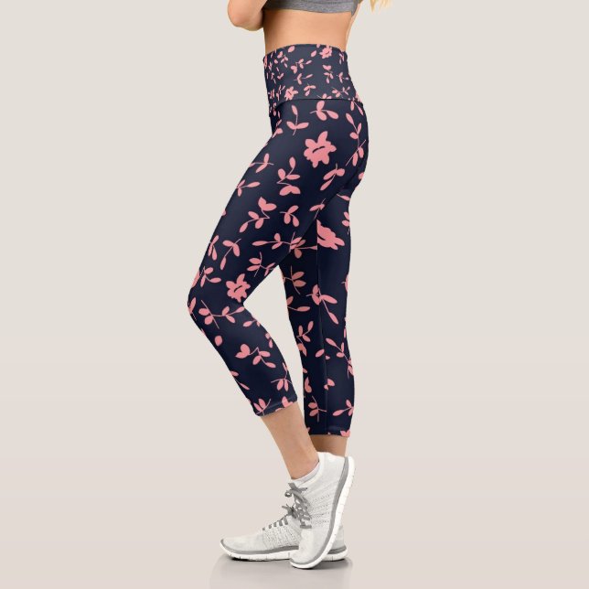Leggings Capri Fleurs | Zazzle_Growshop. (Gauche)