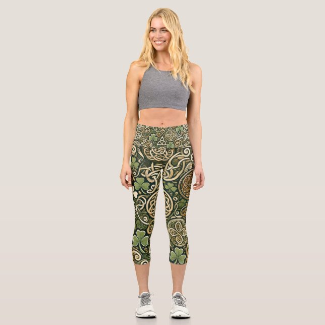 Leggings Capri Floraison celtique (Recto)