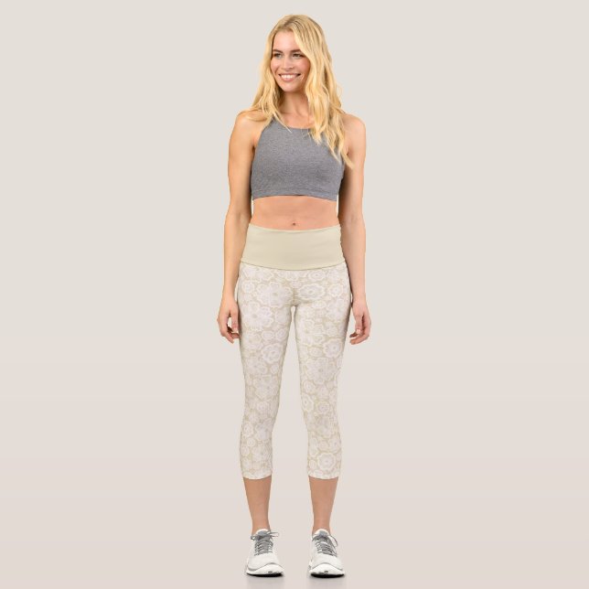 Leggings Capri Floral beige (Recto)