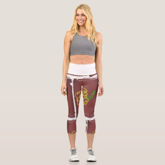 Leggings Capri flower paint capri