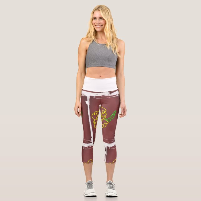 Leggings Capri flower paint capri (Recto)