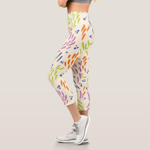 Leggings Capri Flux en bleu, orange, violet, vert et crème