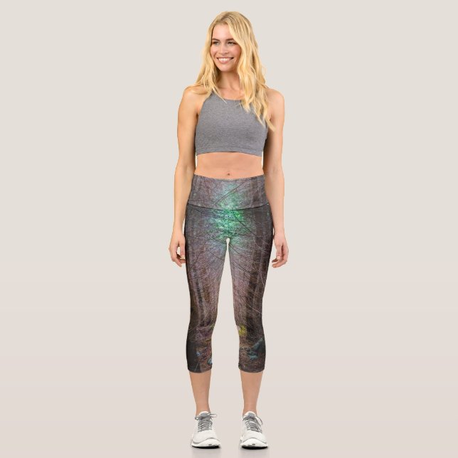 Leggings Capri Forêt mystérieuse d'épinette (Recto)