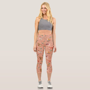Leggings Capri forfait in watercolor pattern- bambi, fox, coney