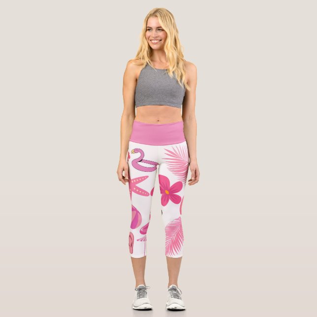 Leggings Capri Forme d'été rose (Recto)