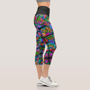 Leggings Capri Formes très colorées abstraites art 10