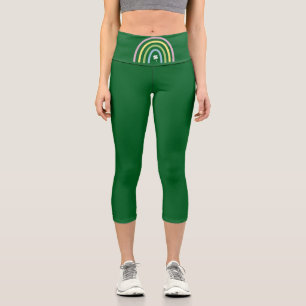 Leggings Capri Four Leaf Clover Rainbow St Patrick's Day