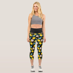 Leggings Capri Fraîches Citron Citron Motif