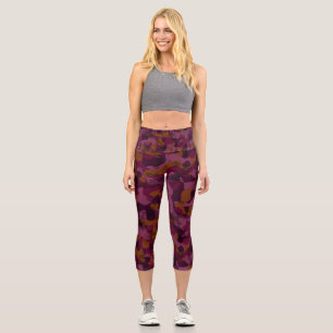Leggings Capri Framboise, mûre, marron et camouflage noix de musc