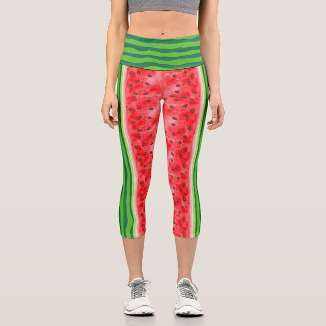 Leggings Capri Fruit de pastèque (Recto)