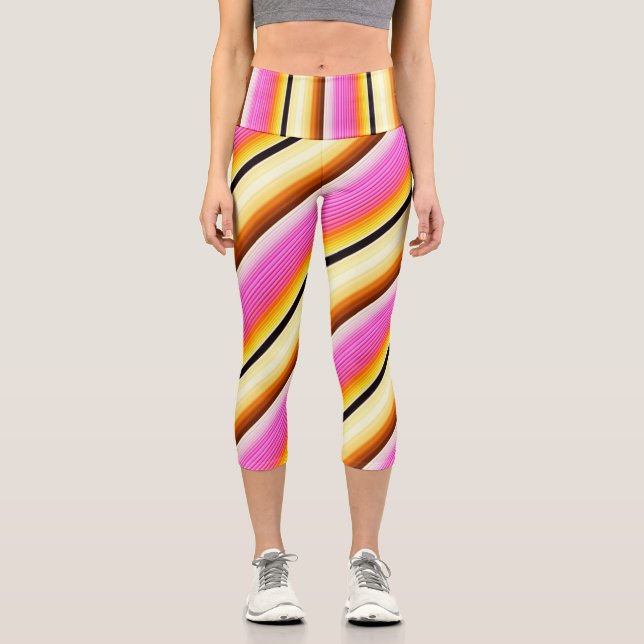 Leggings Capri Fuison Plaid Vibrant Haute Taille (Recto)