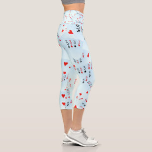 Leggings Capri "Full House Frenzy : Dispersé Quad Threes"