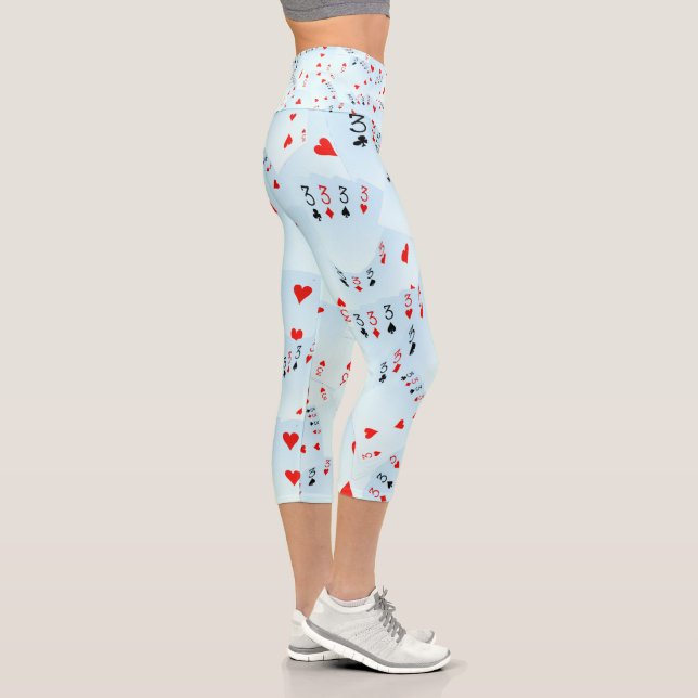Leggings Capri "Full House Frenzy : Dispersé Quad Threes" (Droite)