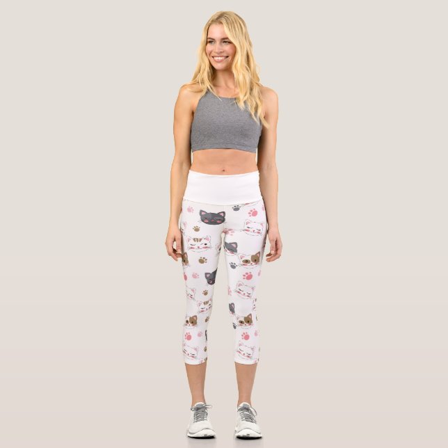 Leggings Capri Fun Kitty Cat Motif (Recto)