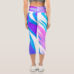 Leggings Capri Funky Abstrait Art Pastel rose violet