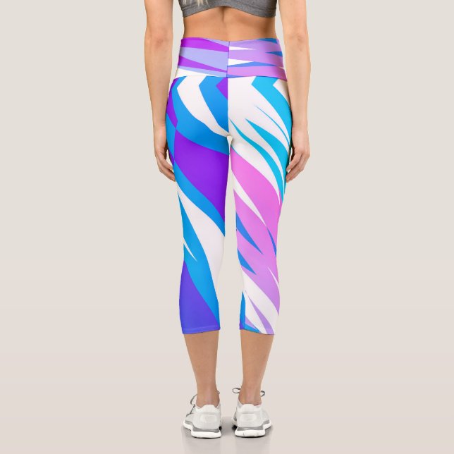Leggings Capri Funky Abstrait Art Pastel rose violet (Verso)