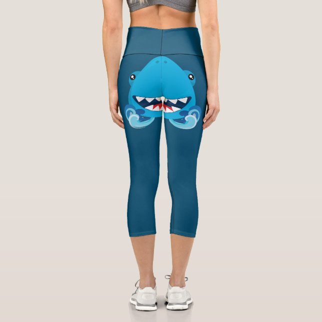 Leggings Capri Funny Shark (Verso)