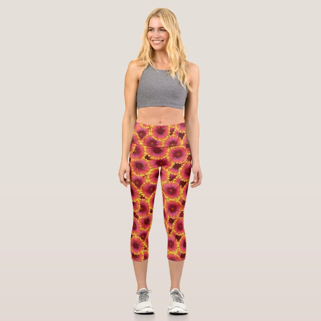 Leggings Capri Gaillardia Motif sans ambages (Recto)