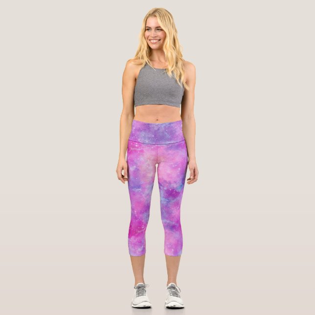 Leggings Capri Galaxie peinte série Design 2 (Recto)