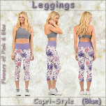 Leggings Capri GAMMES DE STYLE CAPRI - Fleurs de rose et bleu<br><div class="desc">Une image de fleurs bleues et roses est présentée sur ces Leggings Capri Style. Disponible en cinq tailles pour femmes (XS, S, M, L, XL). Voir la description "A propos de ce produit" ci-dessous pour des informations générales sur le dimensionnement et le produit, L'image "carrelée" couvre l'ensemble de la paire...</div>