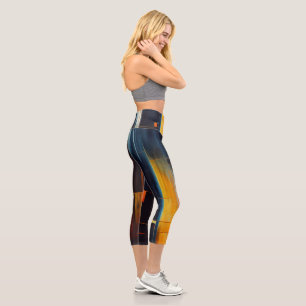 Leggings Capri Géométrie Abstraite des Lumières Urbaines