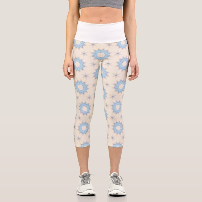 Leggings Capri Géométrie Blue Starburst (Recto)