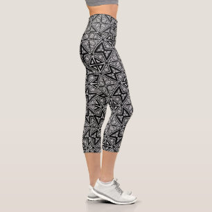 Leggings Capri Géométrique triale noire+blanche