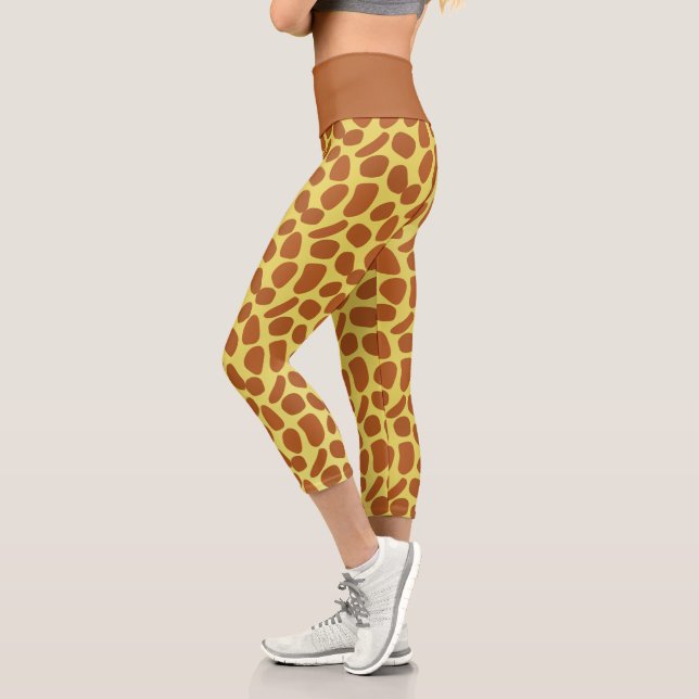 Leggings Capri girafe sauvage Safari moderne Motif de peau (Gauche)