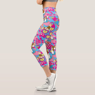 Leggings Capri Gizmo   Pink Peace & Love Motif