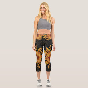 Leggings Capri Golden Bloom Floral