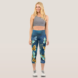 Leggings Capri Golden butterflies